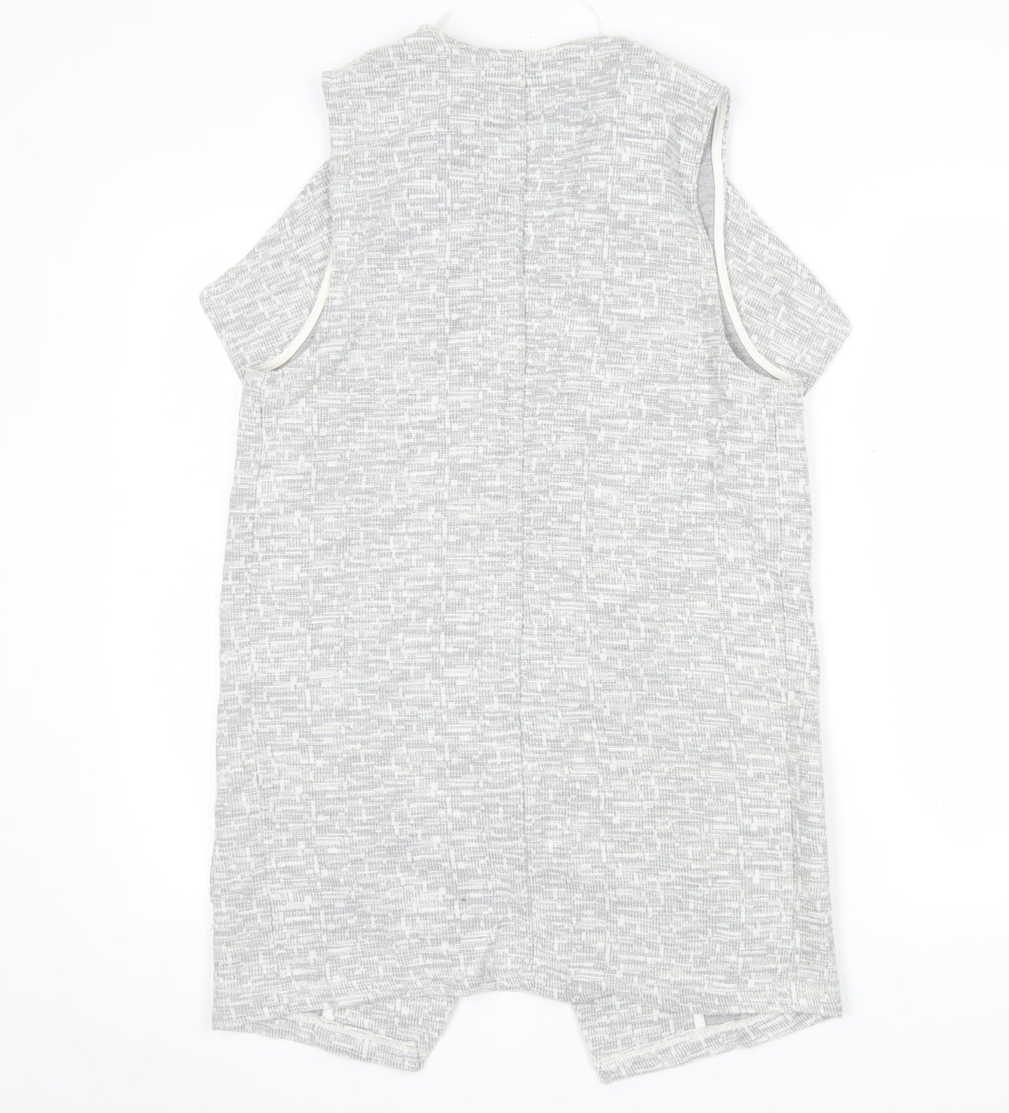 River Island Women Grey Sleeveless Waistcoat Size 10 Knit Open Front