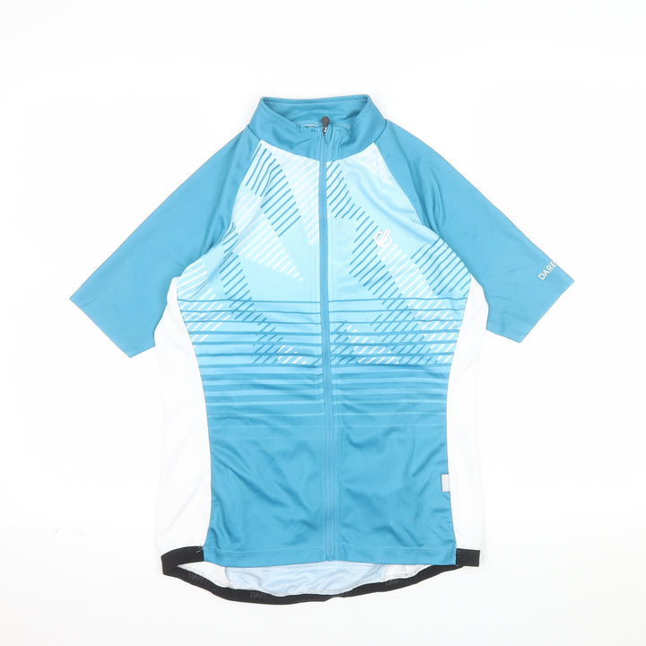 Dare 2b Womens Blue Cycling Jersey UK 12 Short Sleeve Full Zip Top