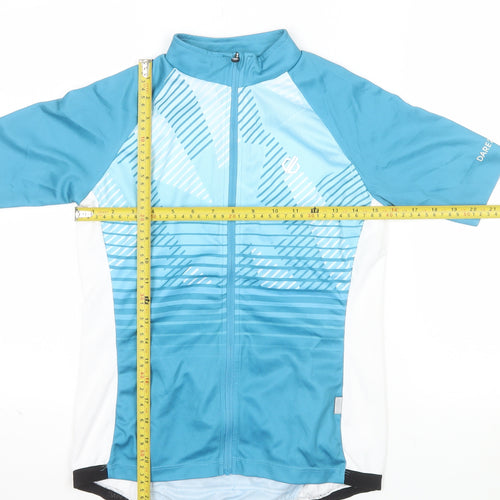 Dare 2b Womens Blue Cycling Jersey UK 12 Short Sleeve Full Zip Top