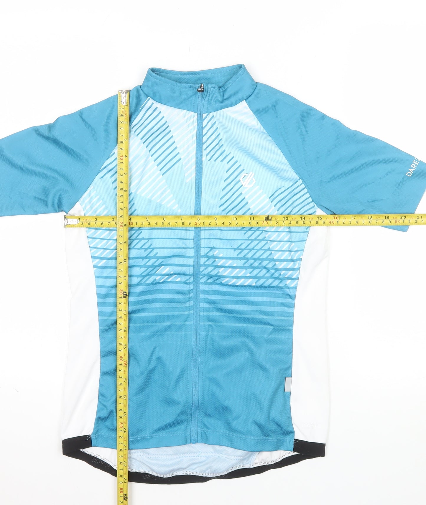 Dare 2b Womens Blue Cycling Jersey UK 12 Short Sleeve Full Zip Top