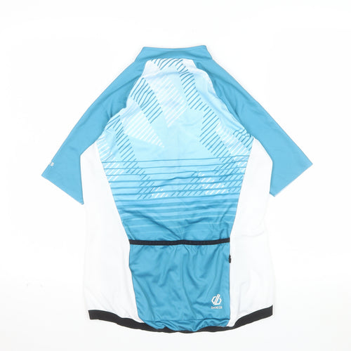 Dare 2b Womens Blue Cycling Jersey UK 12 Short Sleeve Full Zip Top
