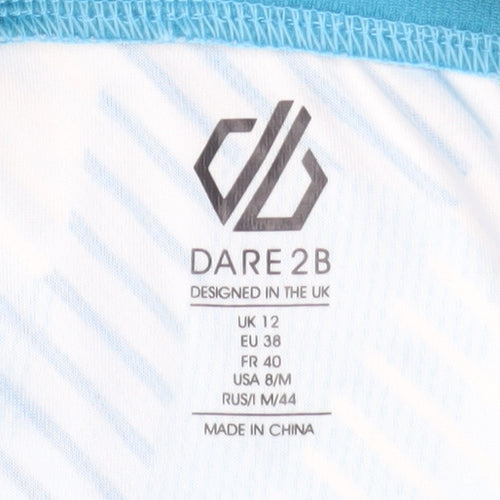 Dare 2b Womens Blue Cycling Jersey UK 12 Short Sleeve Full Zip Top