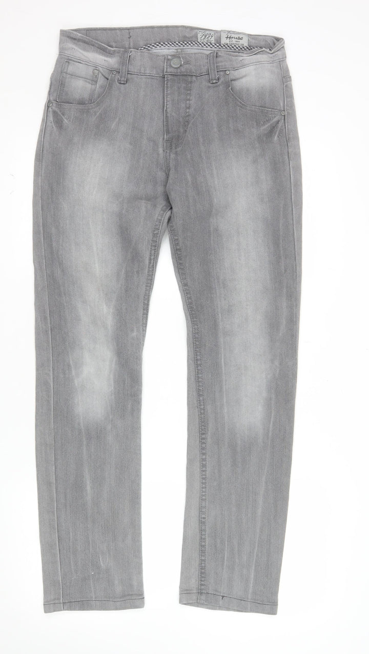 Fashioned House Women’s Grey Straight Leg Denim Jeans W30 L32