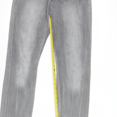 Fashioned House Women’s Grey Straight Leg Denim Jeans W30 L32