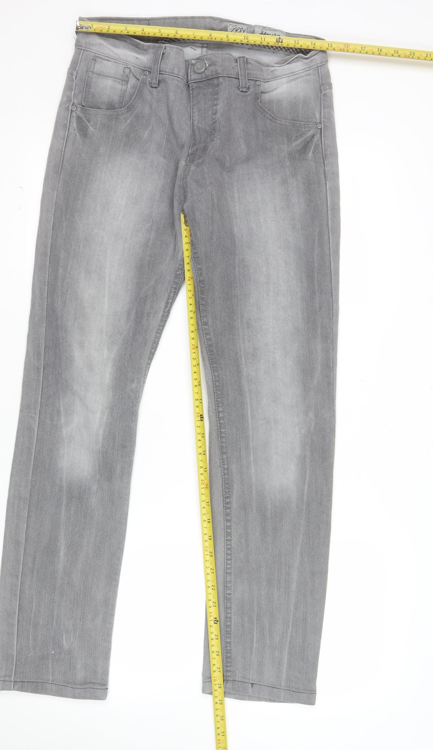 Fashioned House Women’s Grey Straight Leg Denim Jeans W30 L32