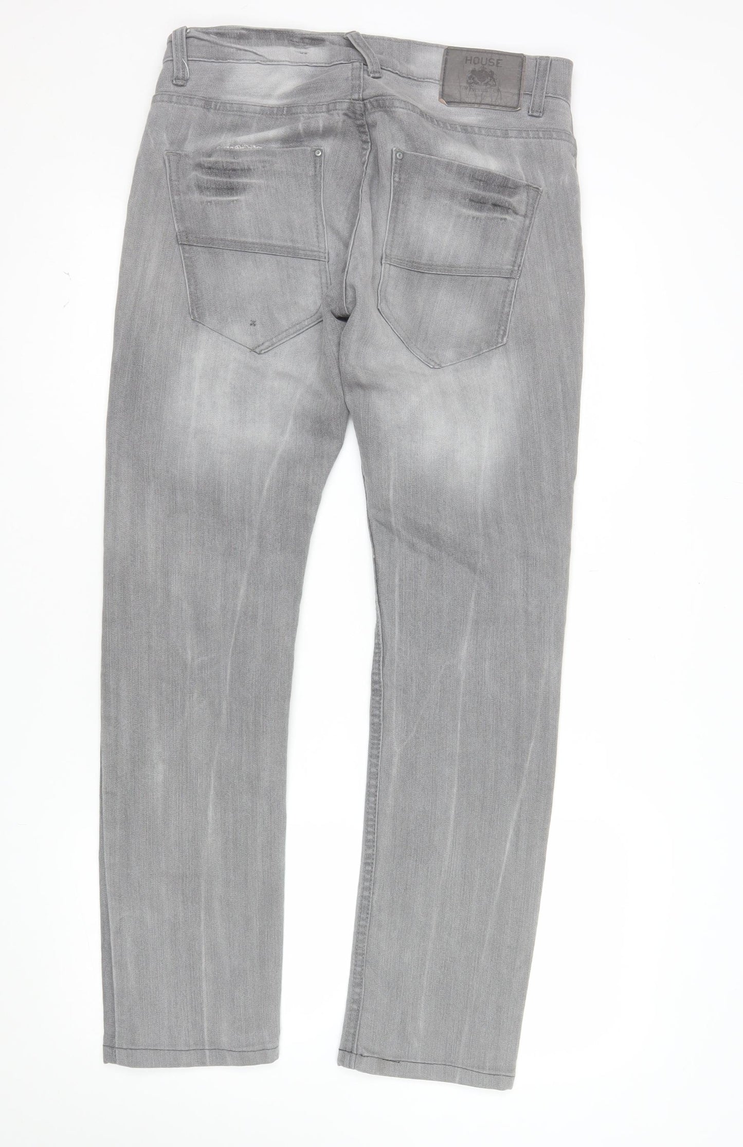 Fashioned House Women’s Grey Straight Leg Denim Jeans W30 L32