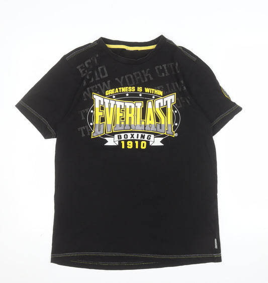 Everlast Men's Black Boxing Graphic Crew Neck T-Shirt Size S