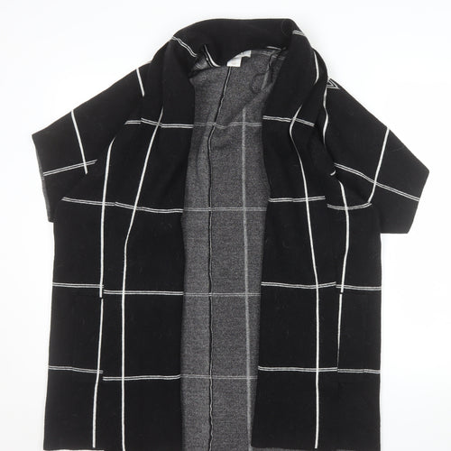 Ellen Tracy Women's Black Check Open Knit Cardigan XL