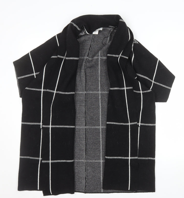 Ellen Tracy Women's Black Check Open Knit Cardigan XL