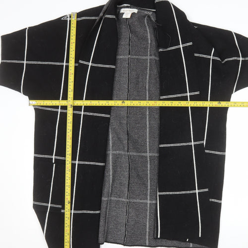 Ellen Tracy Women's Black Check Open Knit Cardigan XL