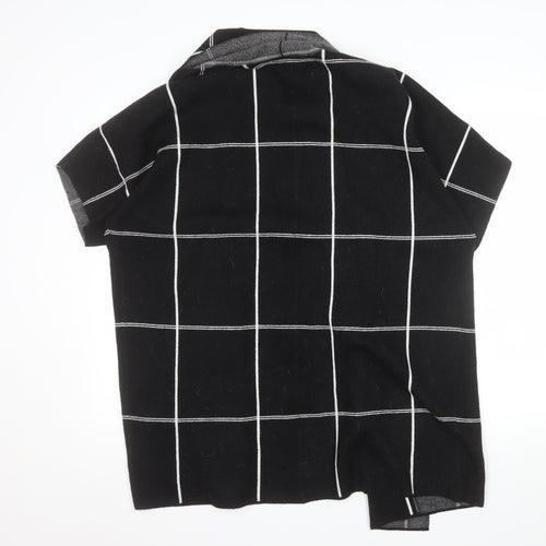 Ellen Tracy Women's Black Check Open Knit Cardigan XL