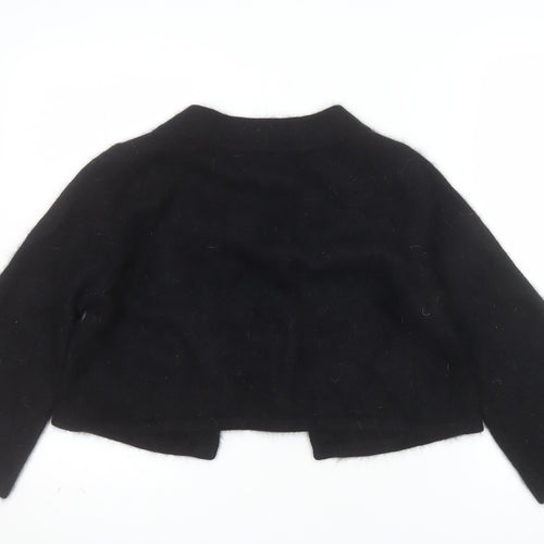 Next Womens Black Angora Blend Cropped Cardigan Size 14