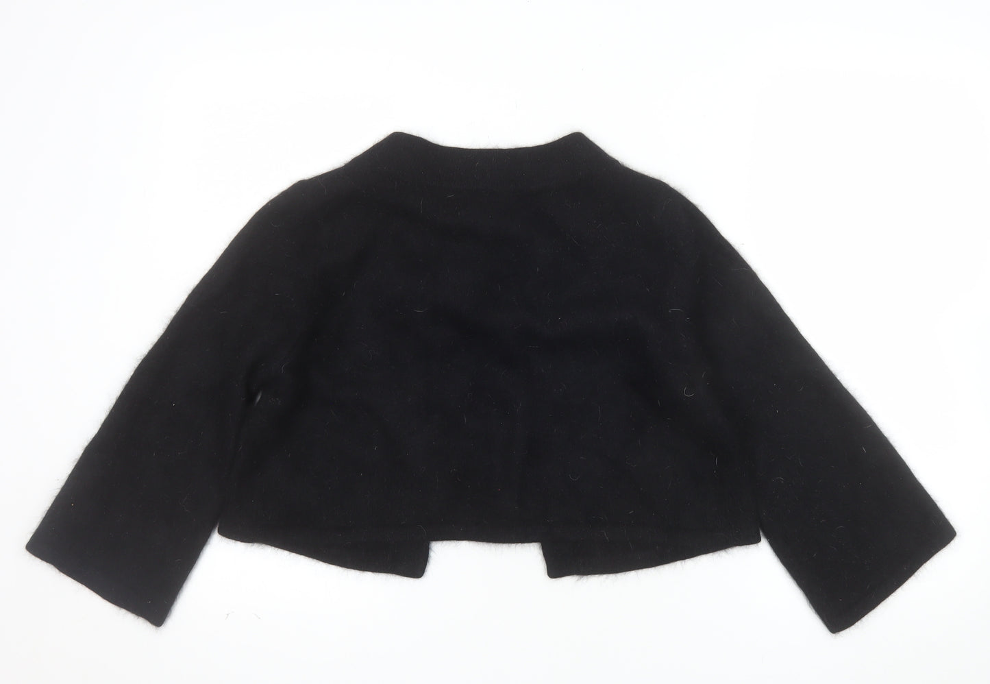 Next Womens Black Angora Blend Cropped Cardigan Size 14