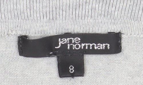 Jane Norman Women’s Grey Off Shoulder Knit Blouse Size 8 Long Sleeve