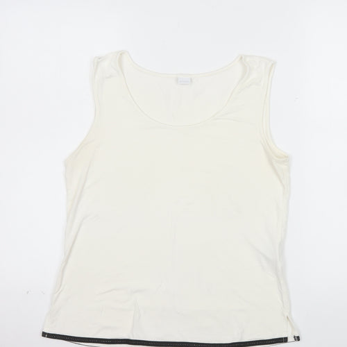 Privacy Womens Ivory Tank Top Size 14 Sleeveless Basic Jersey Vest