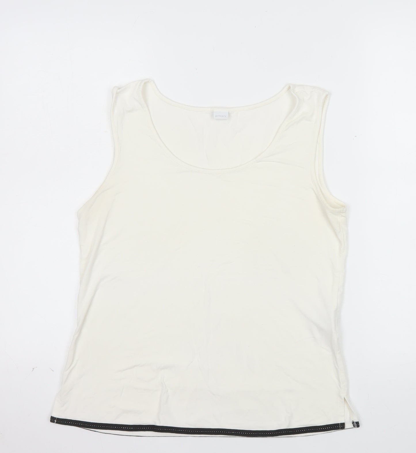 Privacy Womens Ivory Tank Top Size 14 Sleeveless Basic Jersey Vest
