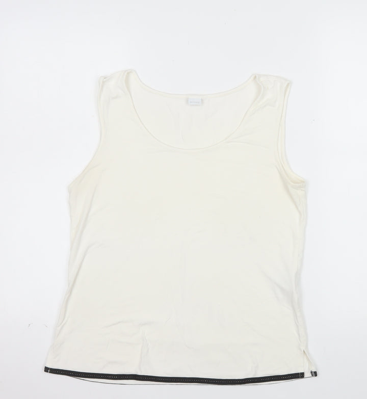 Privacy Womens Ivory Tank Top Size 14 Sleeveless Basic Jersey Vest