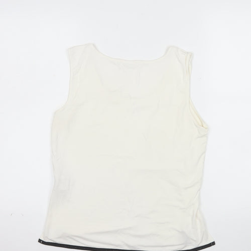 Privacy Womens Ivory Tank Top Size 14 Sleeveless Basic Jersey Vest