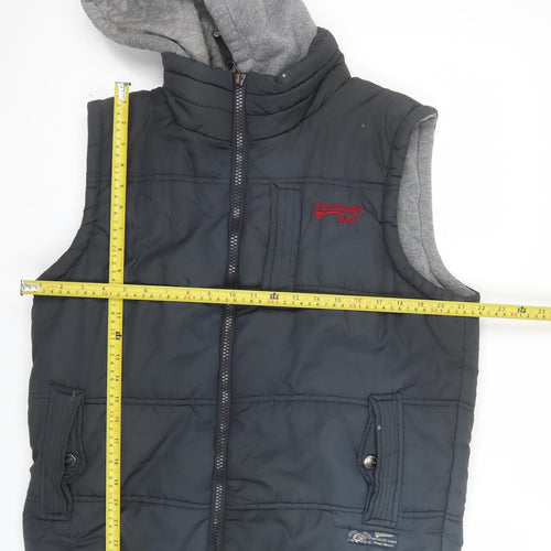 Tokyo Laundry Men's Blue Hooded Bodywarmer Gilet Size M