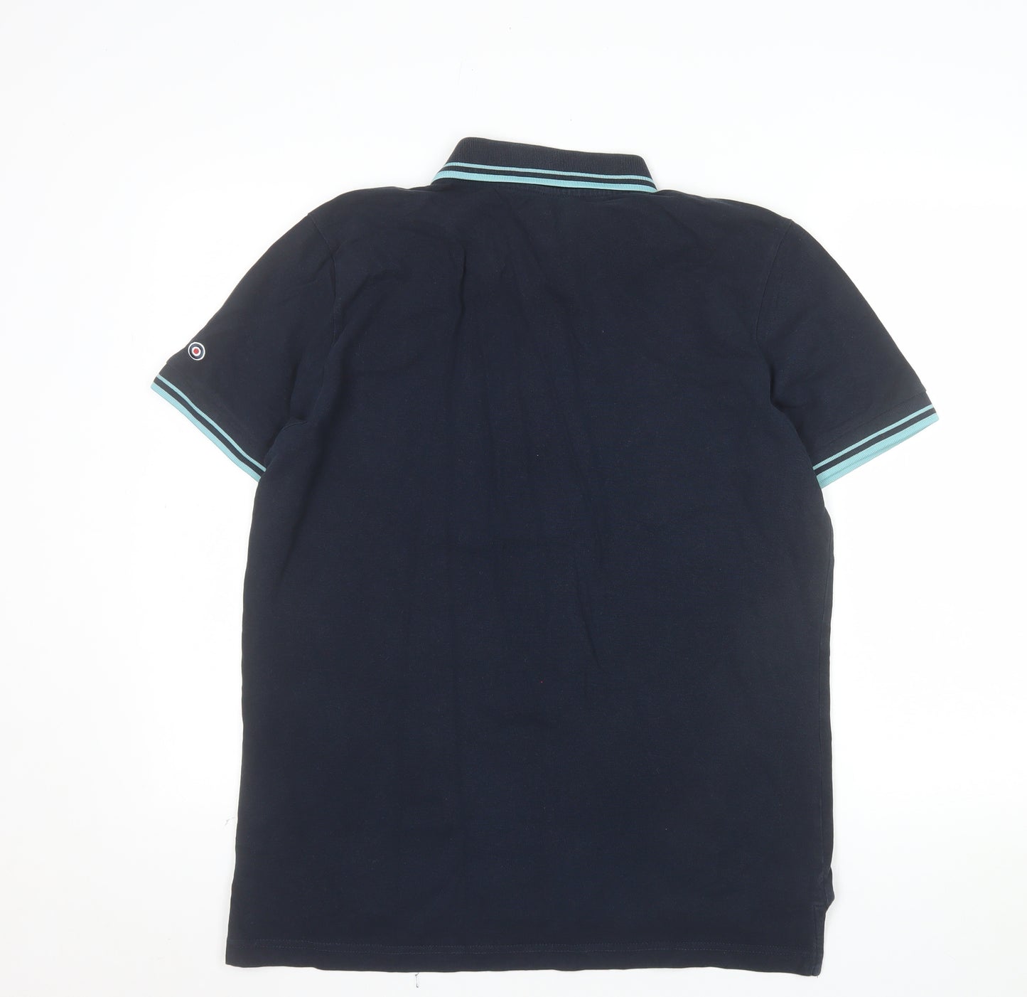 Lambretta Men's Blue Twin Tipped Cotton Polo Shirt Size L