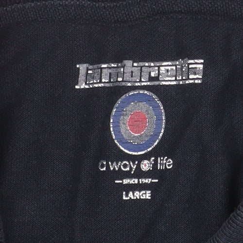 Lambretta Men's Blue Twin Tipped Cotton Polo Shirt Size L
