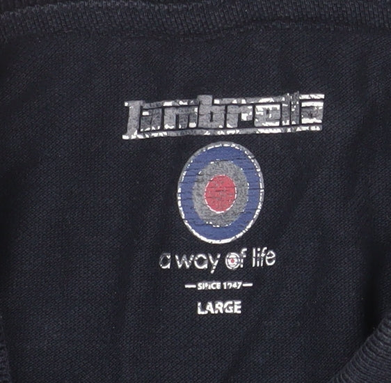 Lambretta Men's Blue Twin Tipped Cotton Polo Shirt Size L