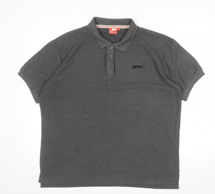 Slazenger Men's Grey Short Sleeve Polo Shirt XL Classic Fit