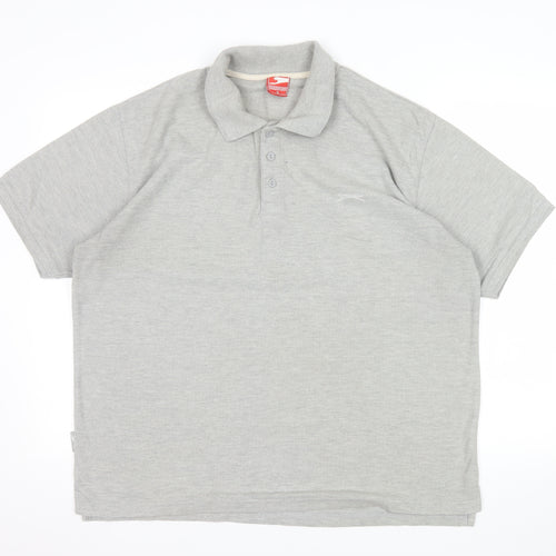 Slazenger Men's Grey XL Regular Fit Polo Shirt Short Sleeve