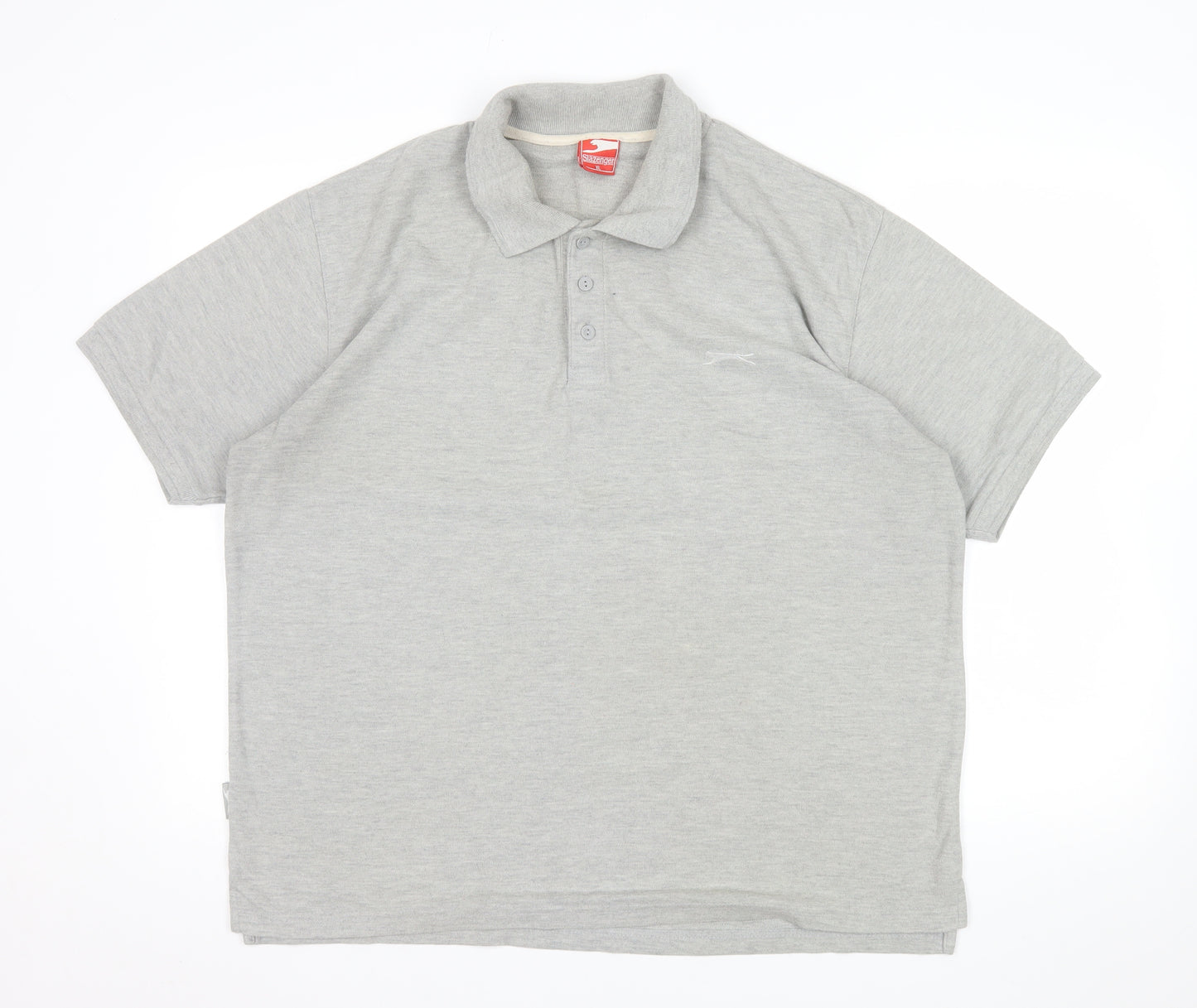 Slazenger Men's Grey XL Regular Fit Polo Shirt Short Sleeve