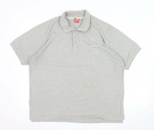 Slazenger Men's Grey XL Regular Fit Polo Shirt Short Sleeve