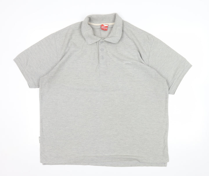 Slazenger Men's Grey XL Regular Fit Polo Shirt Short Sleeve