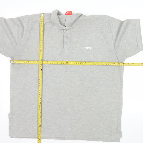 Slazenger Men's Grey XL Regular Fit Polo Shirt Short Sleeve