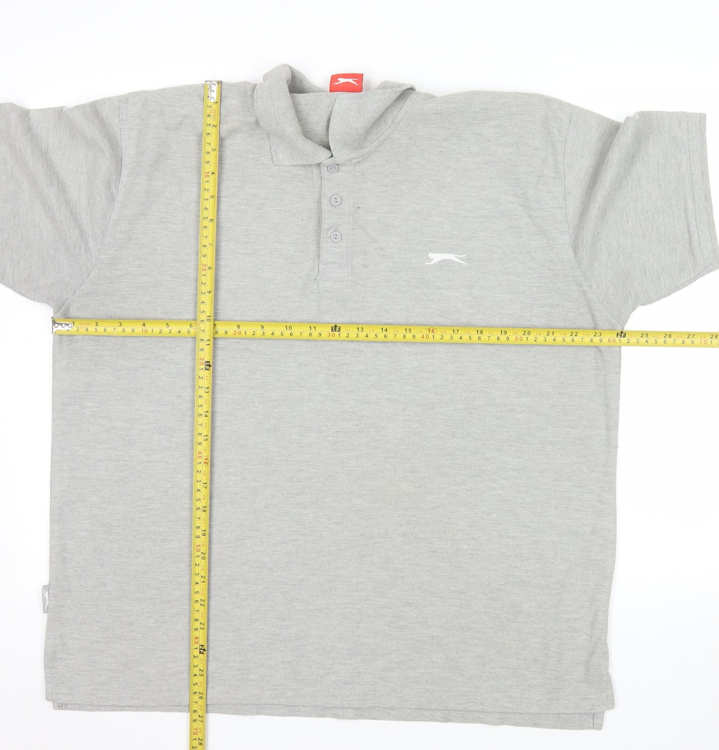 Slazenger Men's Grey XL Regular Fit Polo Shirt Short Sleeve