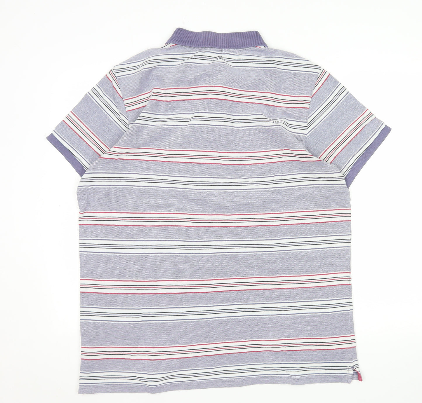 Ben Sherman Mens Grey Striped 2XL Cotton Polo Shirt