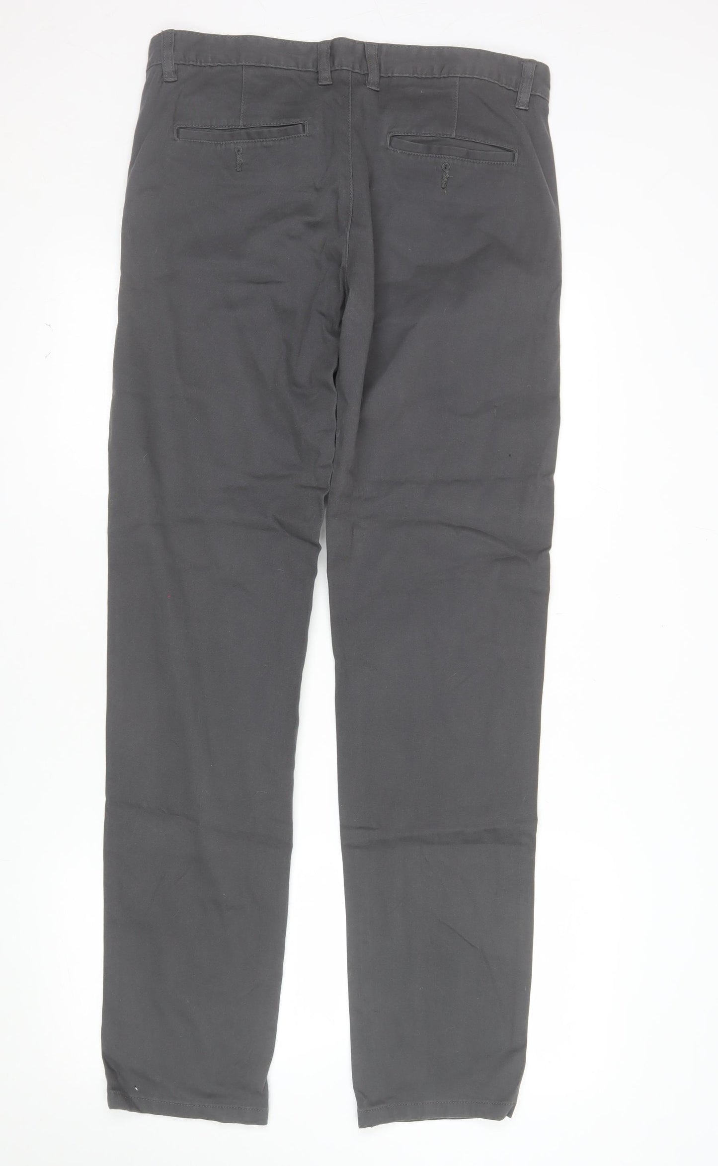 Denim Co Men's Grey Slim Fit Stretch Chino Trousers W32 L34