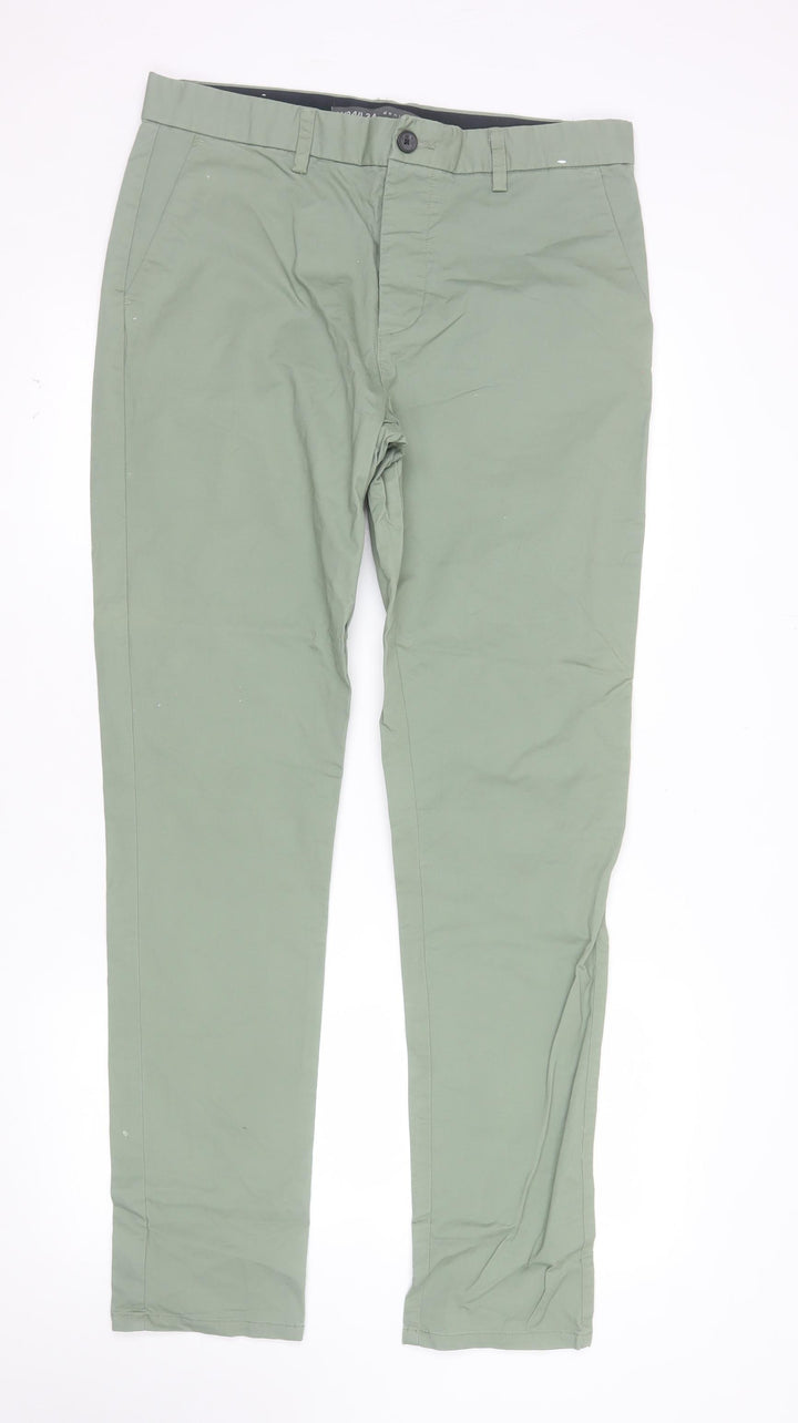 Denim Co Men's Green Slim Fit Chino Trousers W34 L34