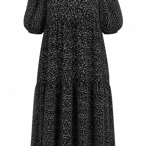 Brave Soul Women’s Black Floral A-Line Knee Length Dress Size L
