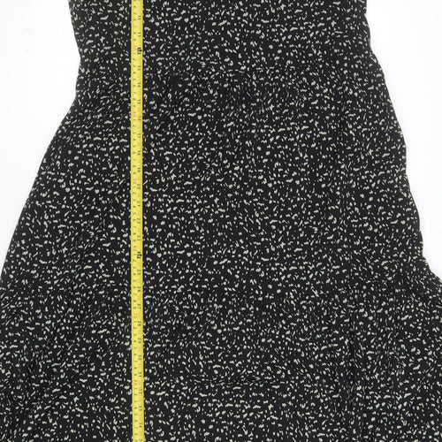 Brave Soul Women’s Black Floral A-Line Knee Length Dress Size L