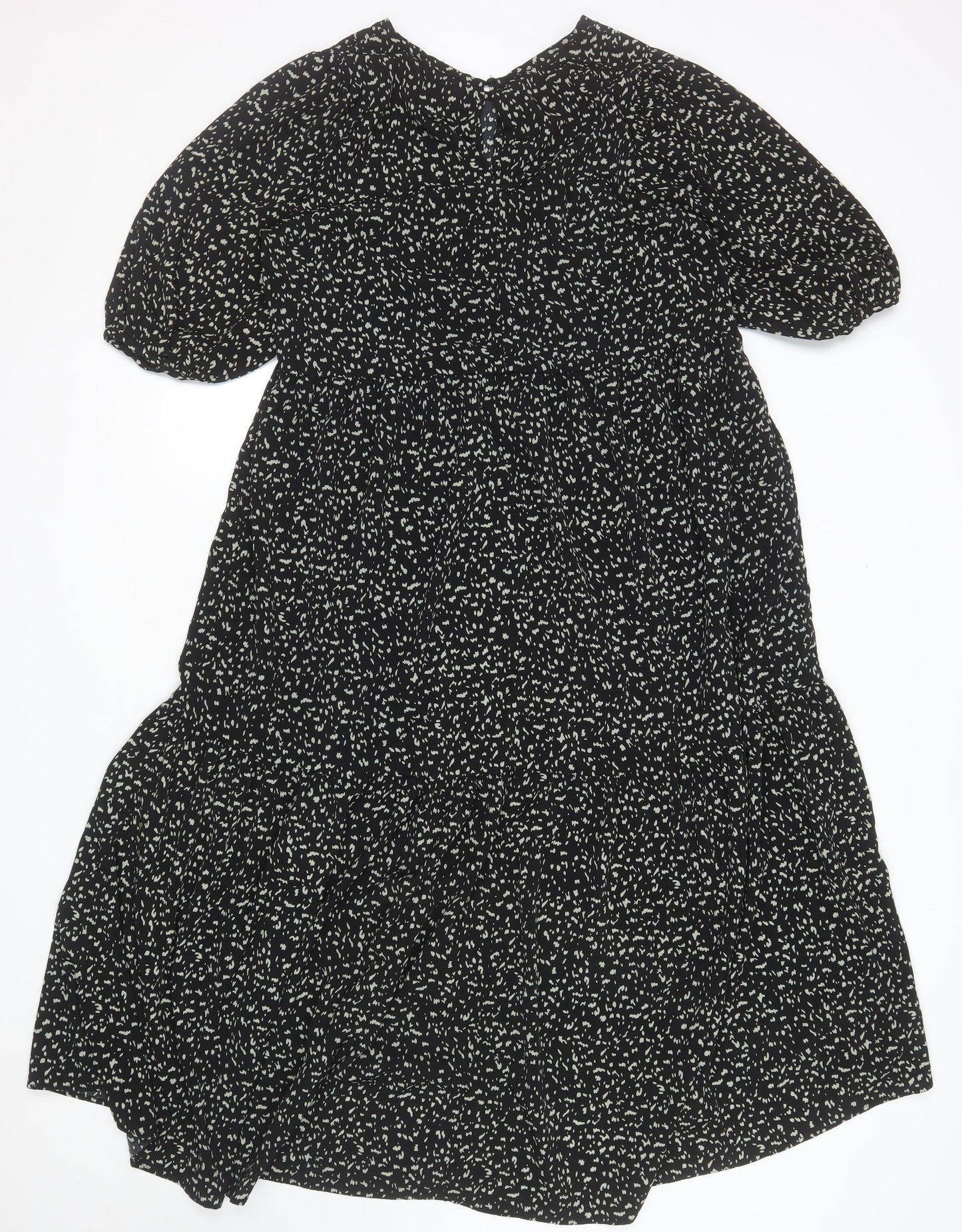 Brave Soul Women’s Black Floral A-Line Knee Length Dress Size L