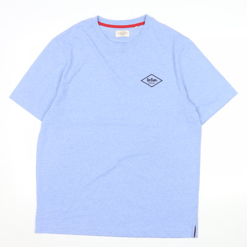 Lee Cooper Men's Blue XL Crew Neck Short Sleeve Cotton T-Shirt