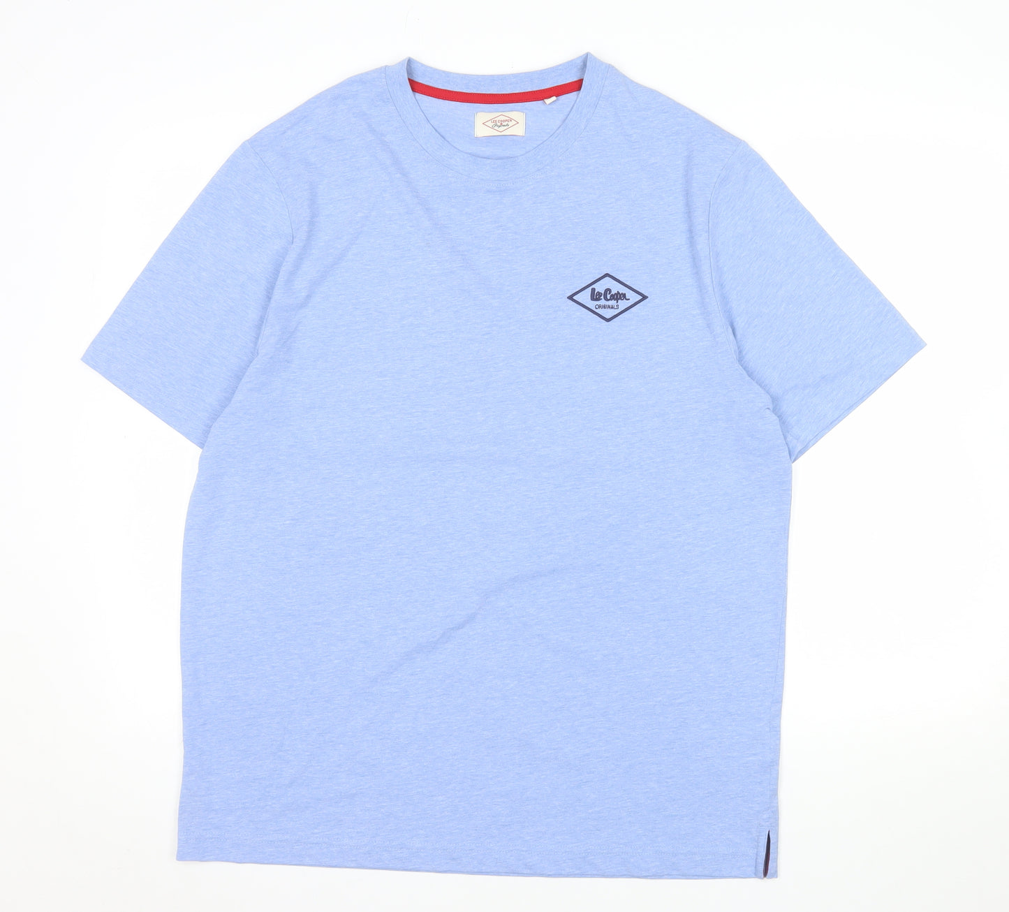Lee Cooper Men's Blue XL Crew Neck Short Sleeve Cotton T-Shirt