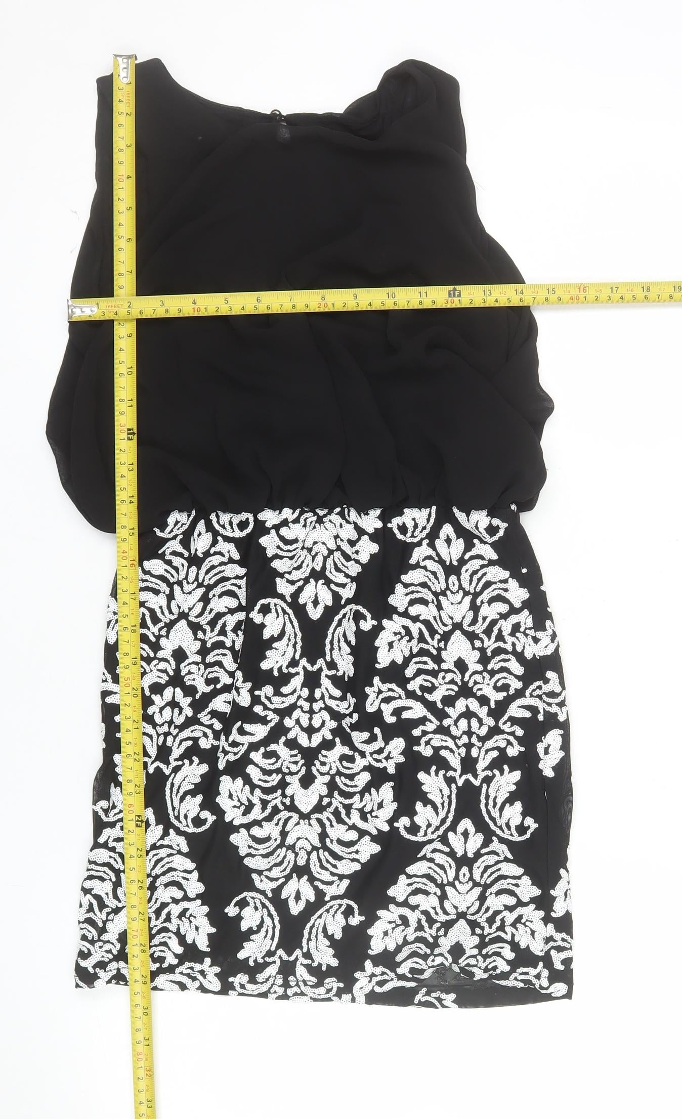 TFNC London Women's Black Sequin Bodycon Dress Size S