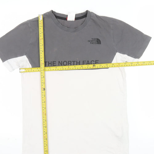 The North Face Boys Grey and White Colourblock XL T-Shirt Short Sleeve Casual