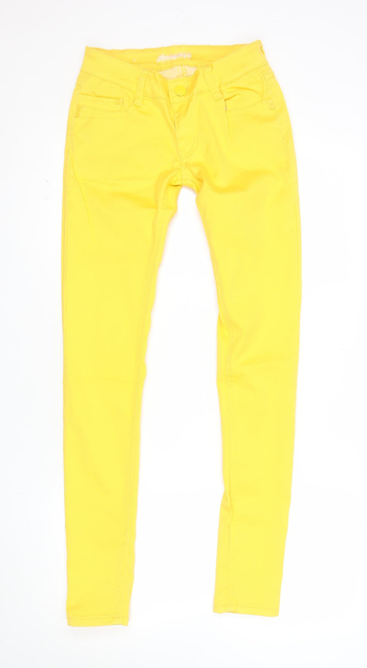 Hello Miss Womens Yellow Skinny Jeans S Slim Fit Stretch Denim