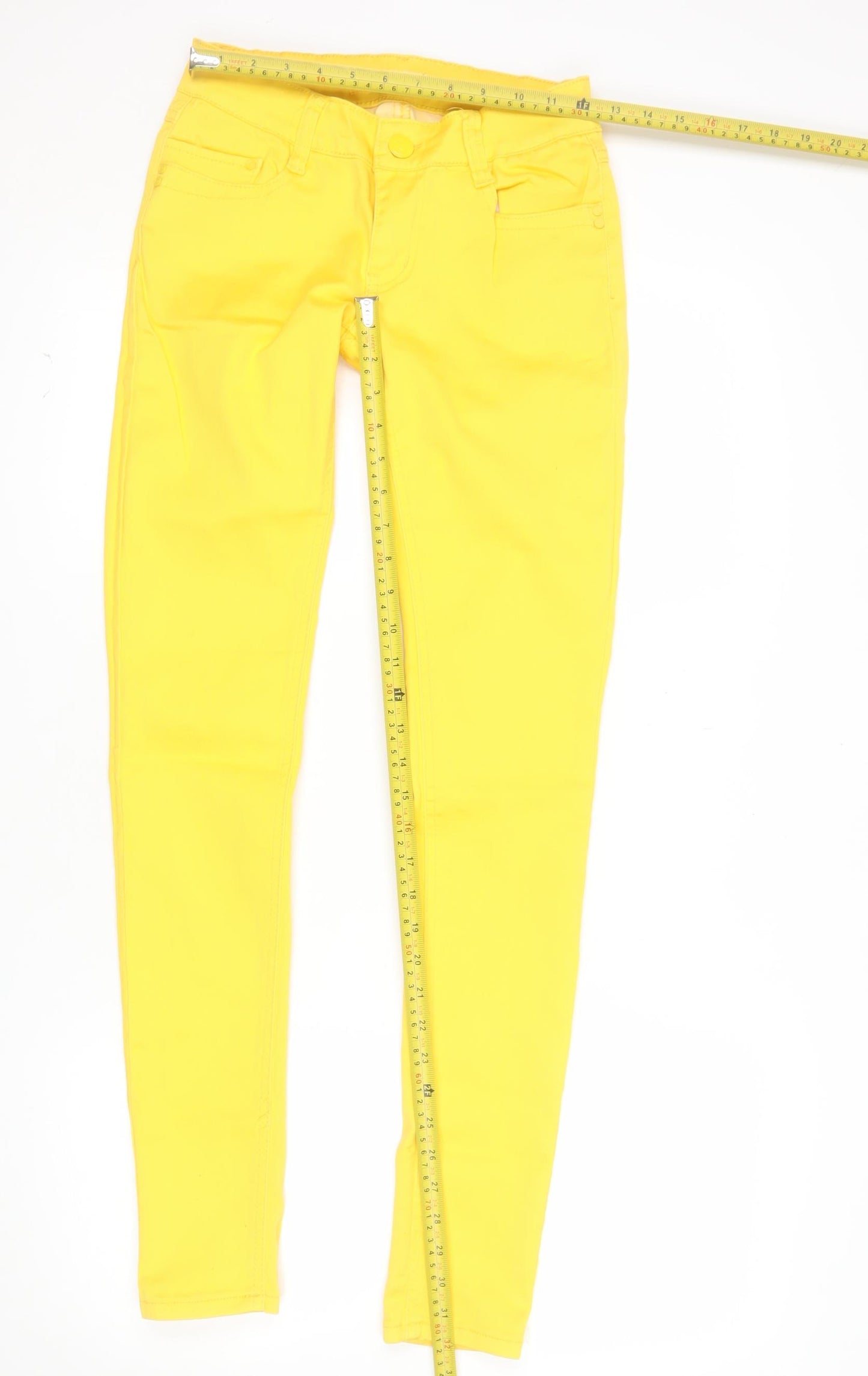 Hello Miss Womens Yellow Skinny Jeans S Slim Fit Stretch Denim