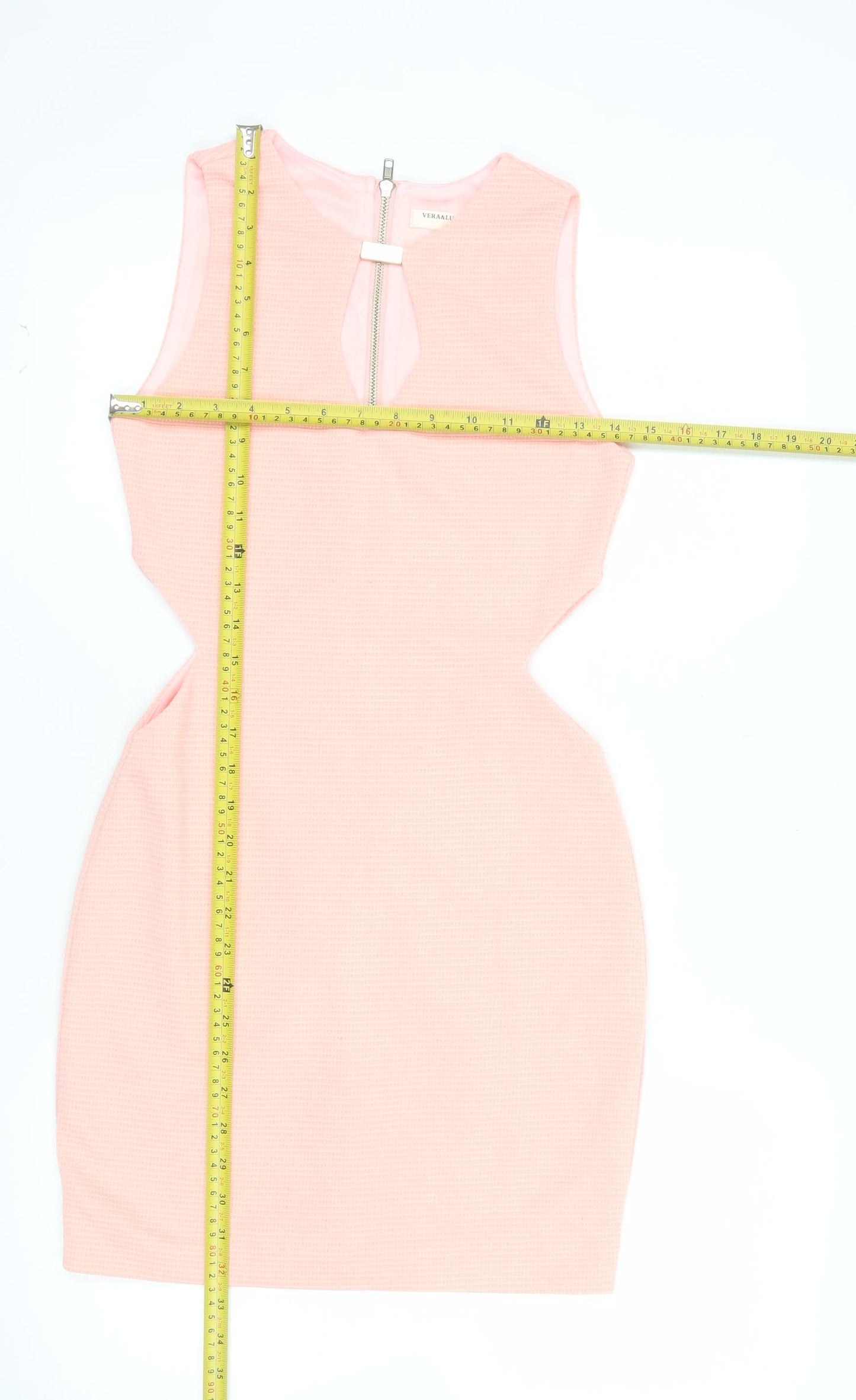 Vera & Lucy Women’s Pink Sleeveless Bodycon Mini Dress S