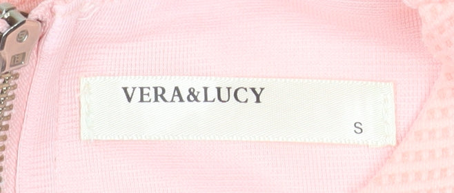 Vera & Lucy Women’s Pink Sleeveless Bodycon Mini Dress S