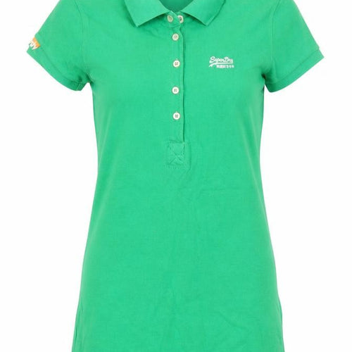 Superdry Women's Green Slim Fit Polo Shirt Size S