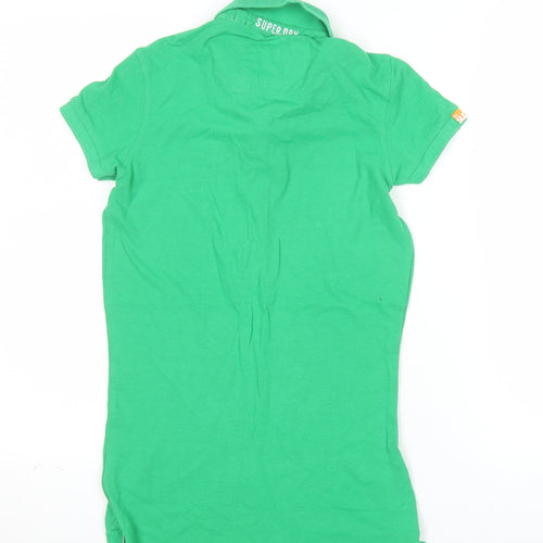 Superdry Women's Green Slim Fit Polo Shirt Size S