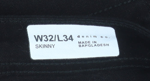 Denim Co. Women's Black Skinny Stretch Jeans Size 12 L34